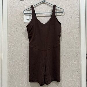 lululemon athletica Brown Stretch Romper with Wide Straps